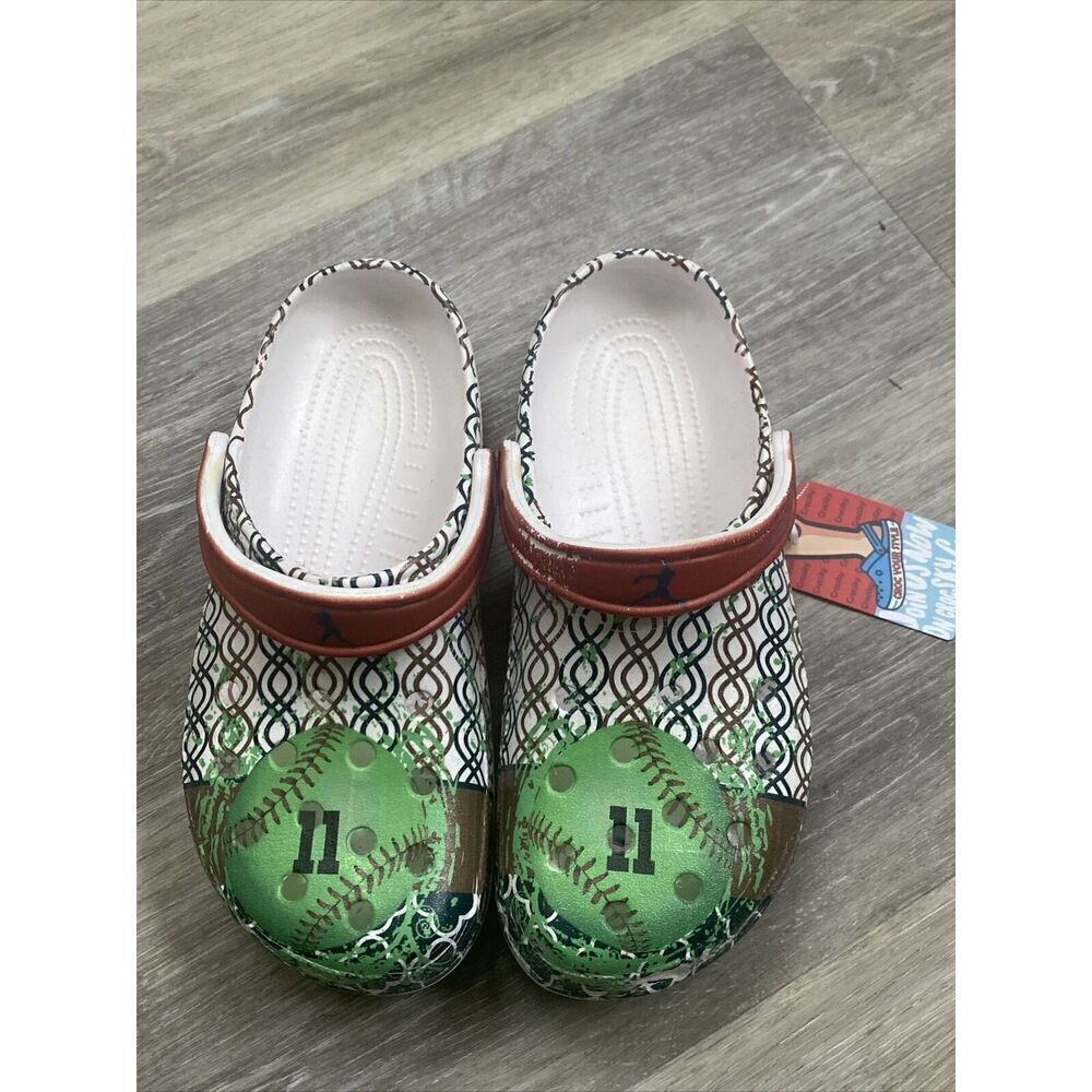 Crocsky M7 W9 Baseball Green Brown M#11 Brand New